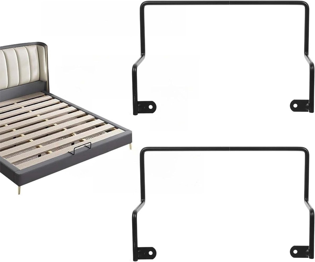 Matrasstopper Metaal - Bedbevestiging - Matras Stabiliseren - Sterk en Duurzaam - 2 Stuks - Zwart
