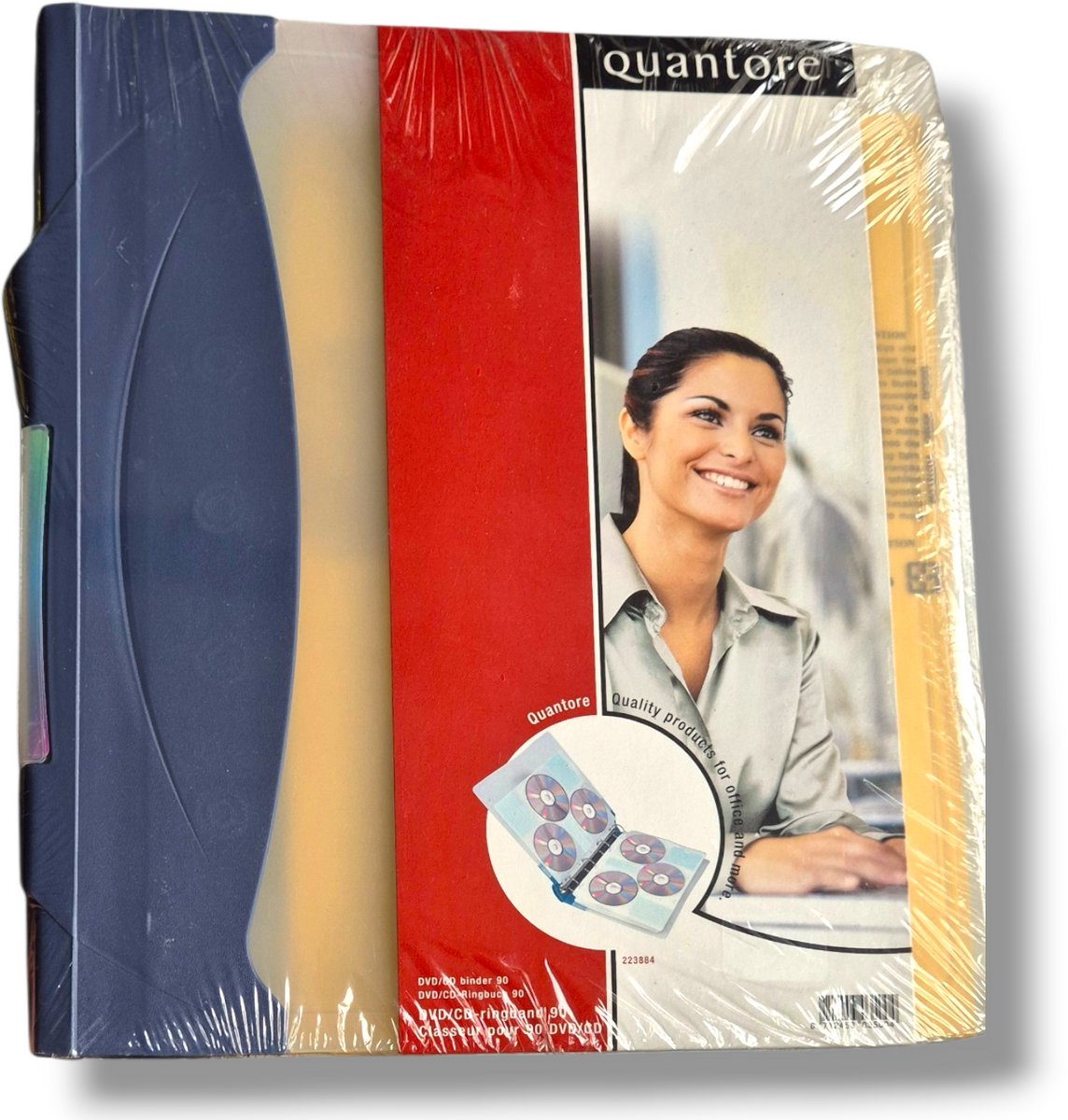 Cd/Dvd Ringband Quantore 4-rings Voor 24 Stuks - Blauw