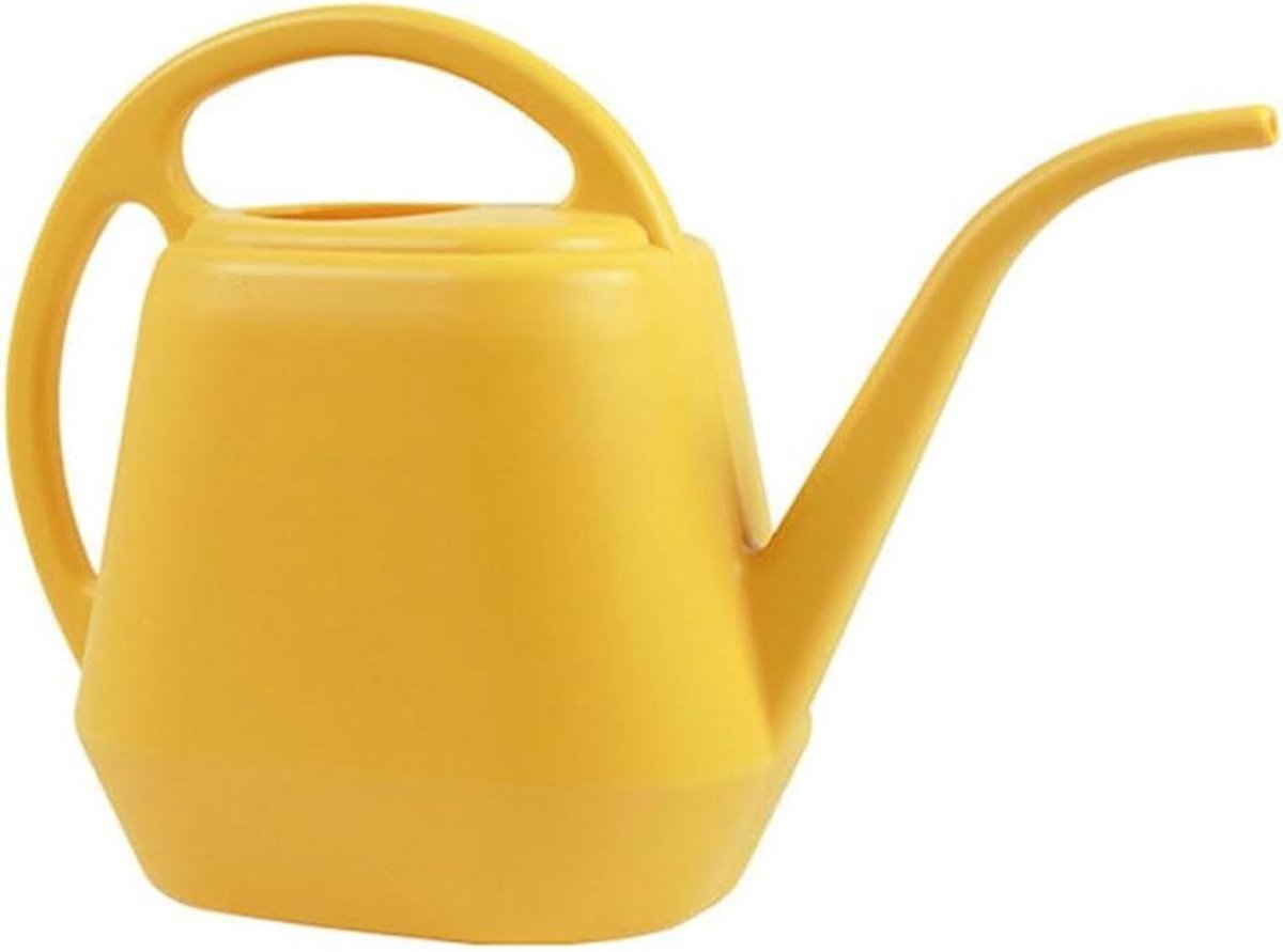 Tuingieter Plastic - Waterplanten Bak - Planten Water Geven - Lange Nauwkeurige Tuit - 2 Liter Inhoud - Geel Grijs