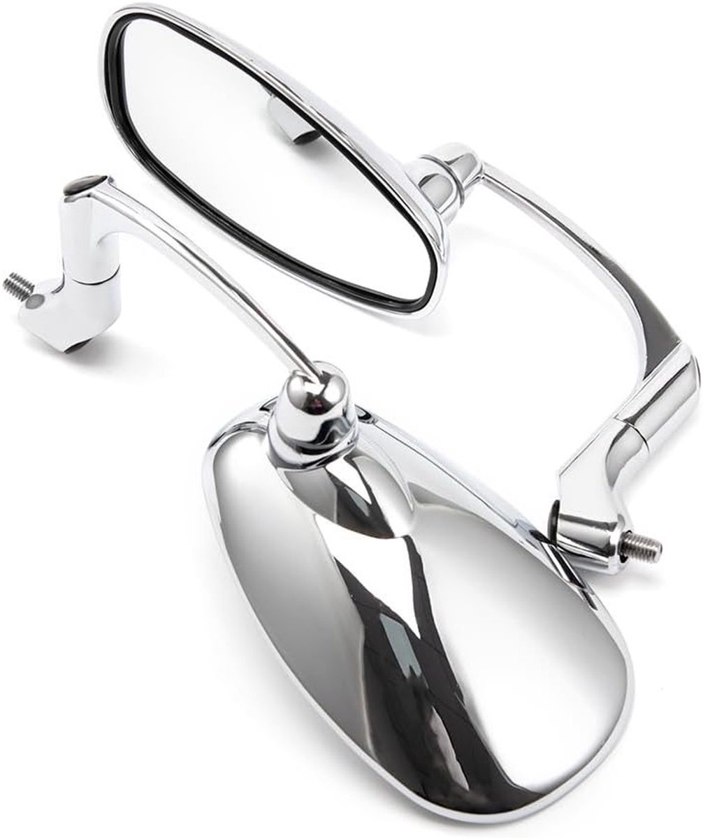 Ovalen Motorfiets Zijspiegel 8mm 10mm voor Cafe Racer, Bobber en Chopper - Versterk je Stijl en Veiligheid