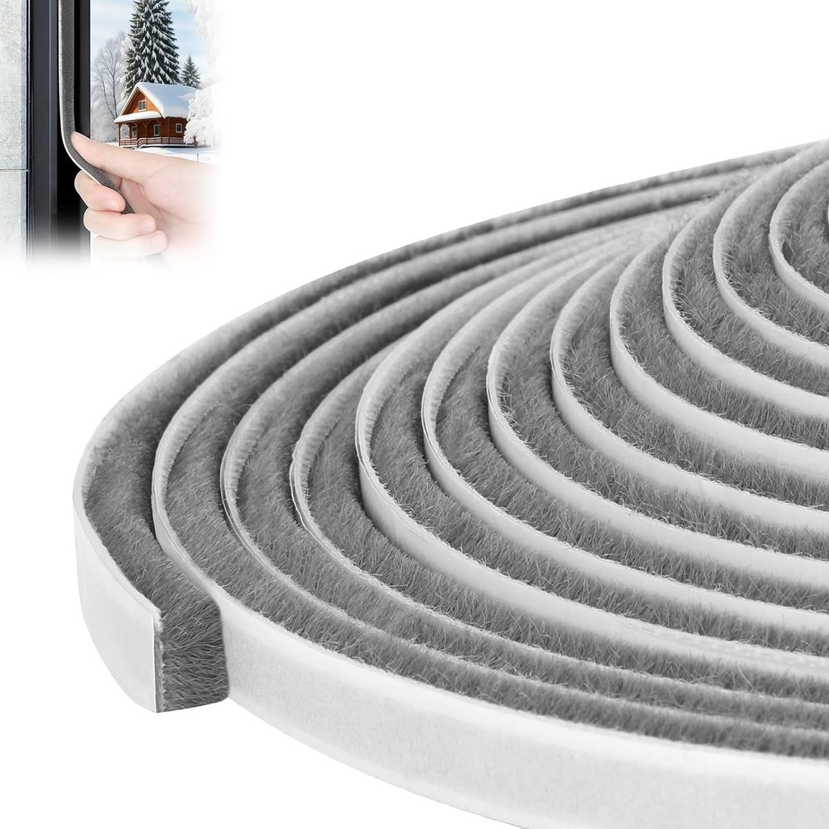Draught Excluder voor Deuren en Ramen, Zelfklevend 6 m x 9 mm x 5 mm, Ideaal voor Koude Wind, Energiebesparing en Geluiddemping