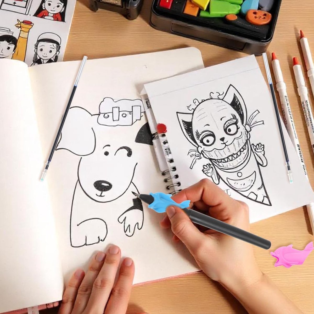 Set van 2 Magische Pennen met 10 Navullingen, Herbruikbare Inktpen voor Kinderen, Ideaal voor Schrijfoefeningen en Creatieve Notitieboeken — cadeau in Spellen & Speelgoed - foto 7
