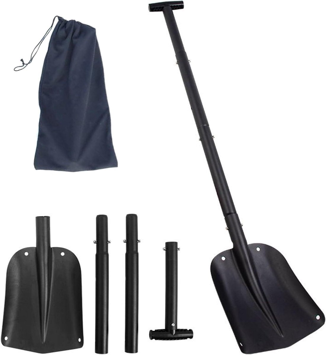 Telescopische Sneeuwschep - Draagbare Schep - Winterse Klussen - Verstelbare Ergonomie - 86 cm Lengte - Zilver
