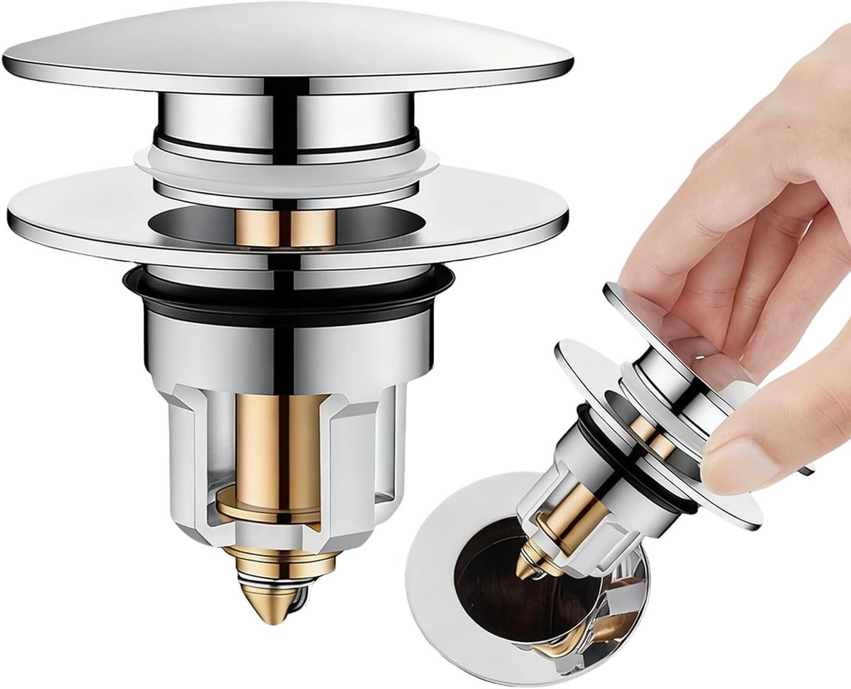 Verstelbare Afvoerstopper 25-46mm voor Badkamer en Keuken, Haarfilter en Duurzame Afvoerplug, Ideaal voor Gemakkelijk Onderhoud en Voorkomen van Verstoppingen