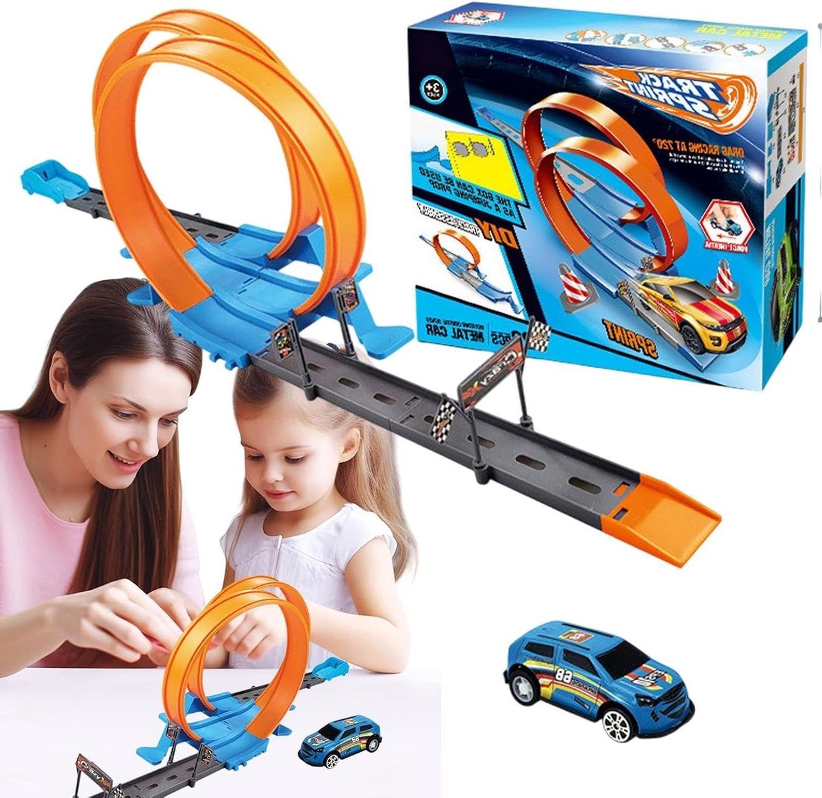 Flexibele Racebaan - Autobaan Speelgoed - Uren Speelplezier - Creëer Eigen Circuits - 27.6 x 24.1 x 6.8 cm