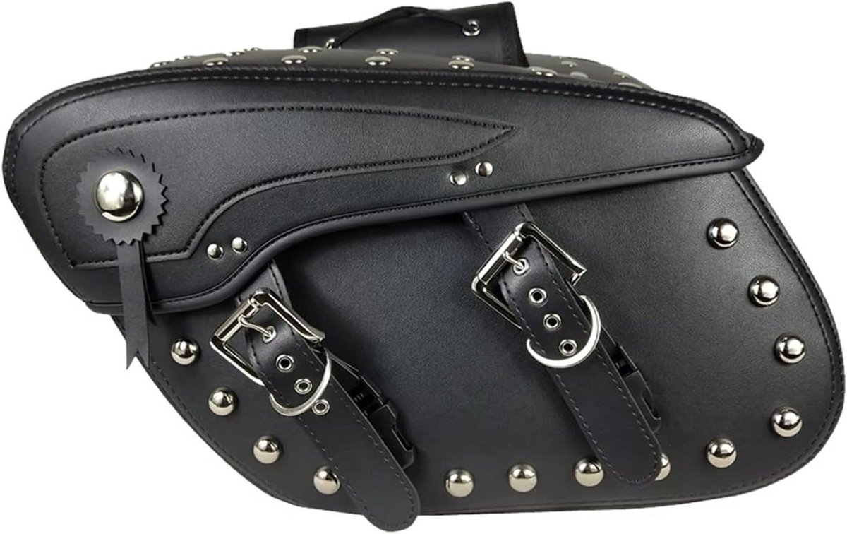 Zadeltassen Motor - Bagage Tassen - Lange Reizen - Waterbestendig Leer - 43 x 15 x 26CM - Zwart