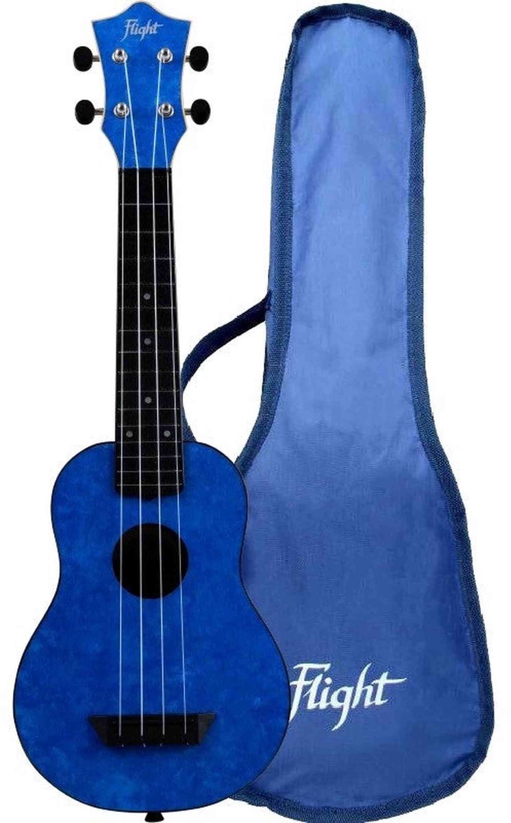 Flight TUS-65 SAPPHIRE Soprano Ukulele met Linden Top, ABS Body en Sapphire Blue Afwerking