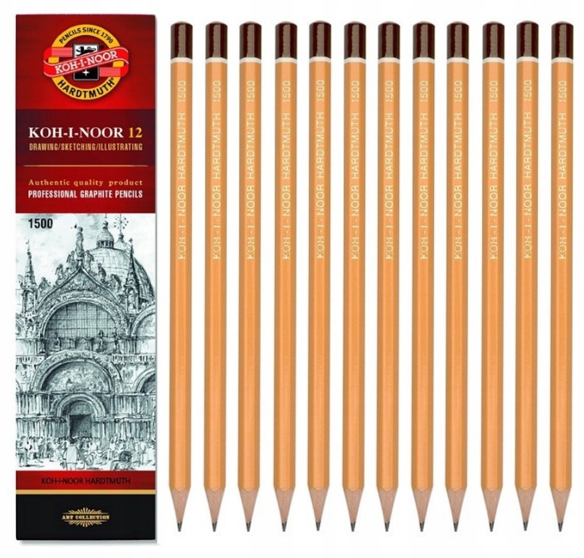 Merkloze Tekenpotloden 6B - Set van 12 Stuks