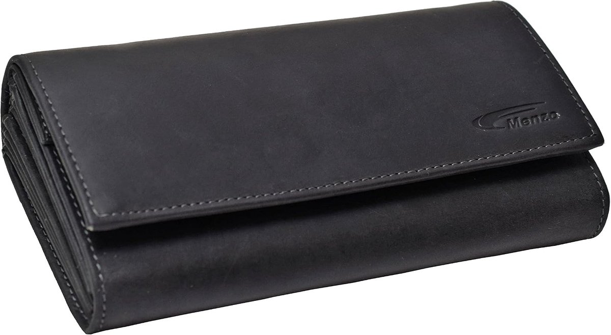 Menzo Waiter wallet made of genuine leather, waiter purse, waiter bag, Black - ShopVlot