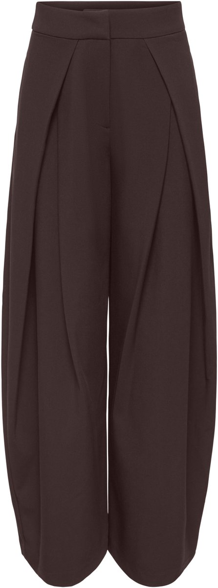 Only bruine dames broek   Barrel fit   Steekzakken   Knoop- en ritssluiting   Duurzaam   Regular waist Bruin 38/32