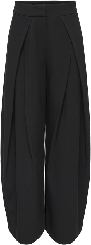 Zwarte culotte met wijde, gedrapeerde pijpen.