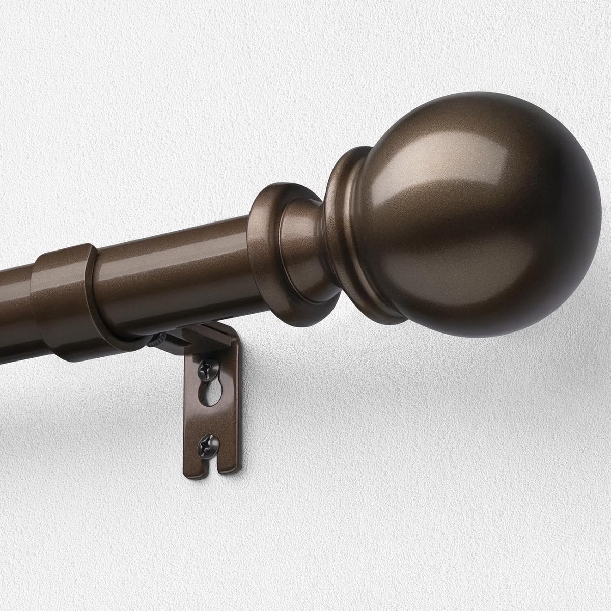 Curtain Rod 80 - 305 cm, Pull-Out Curtain Rod Diameter 25 mm, Metal with Holders, for Living Room, Bedroom, Indoor and - ShopVlot