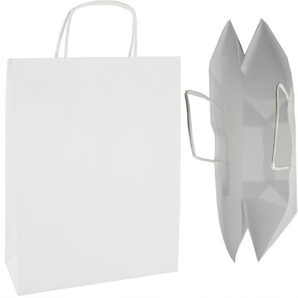 Witte papieren draagtassen 24x10x36 cm - 250 stuks voor catalogi
