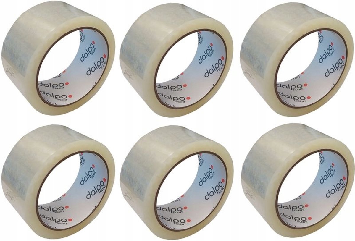Stille Pakkingstape Transparant 48mm x 55m - 6 Rollen