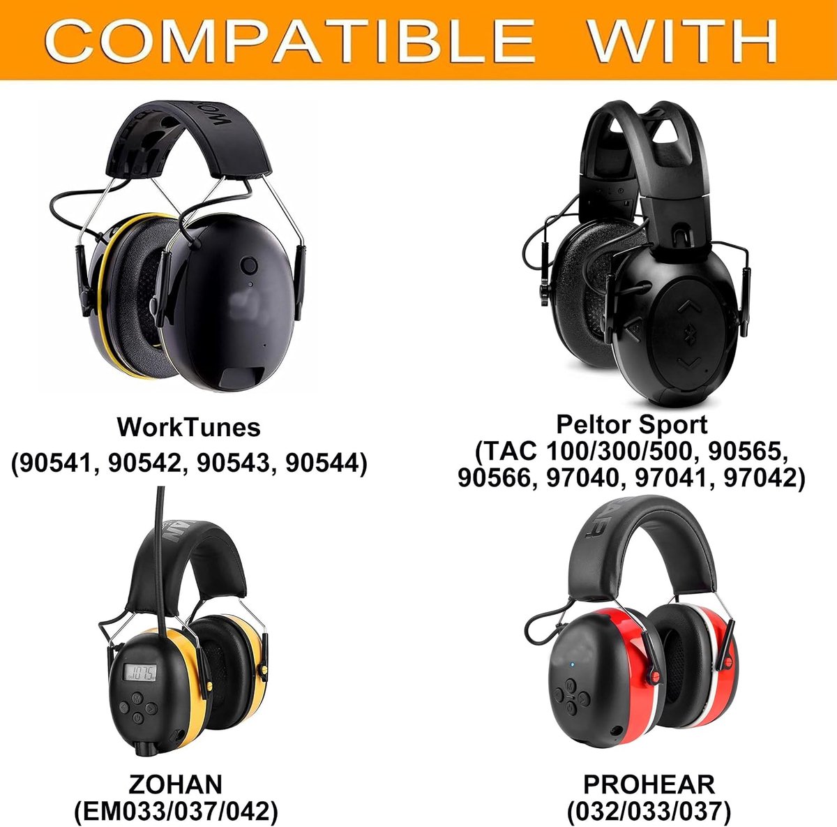 Ear Pads Replacement defean Ear Pads Compatible with 3M WorkTunes Connect Hearing Protector / X1A-X5A, Tactical 100 - ShopVlot