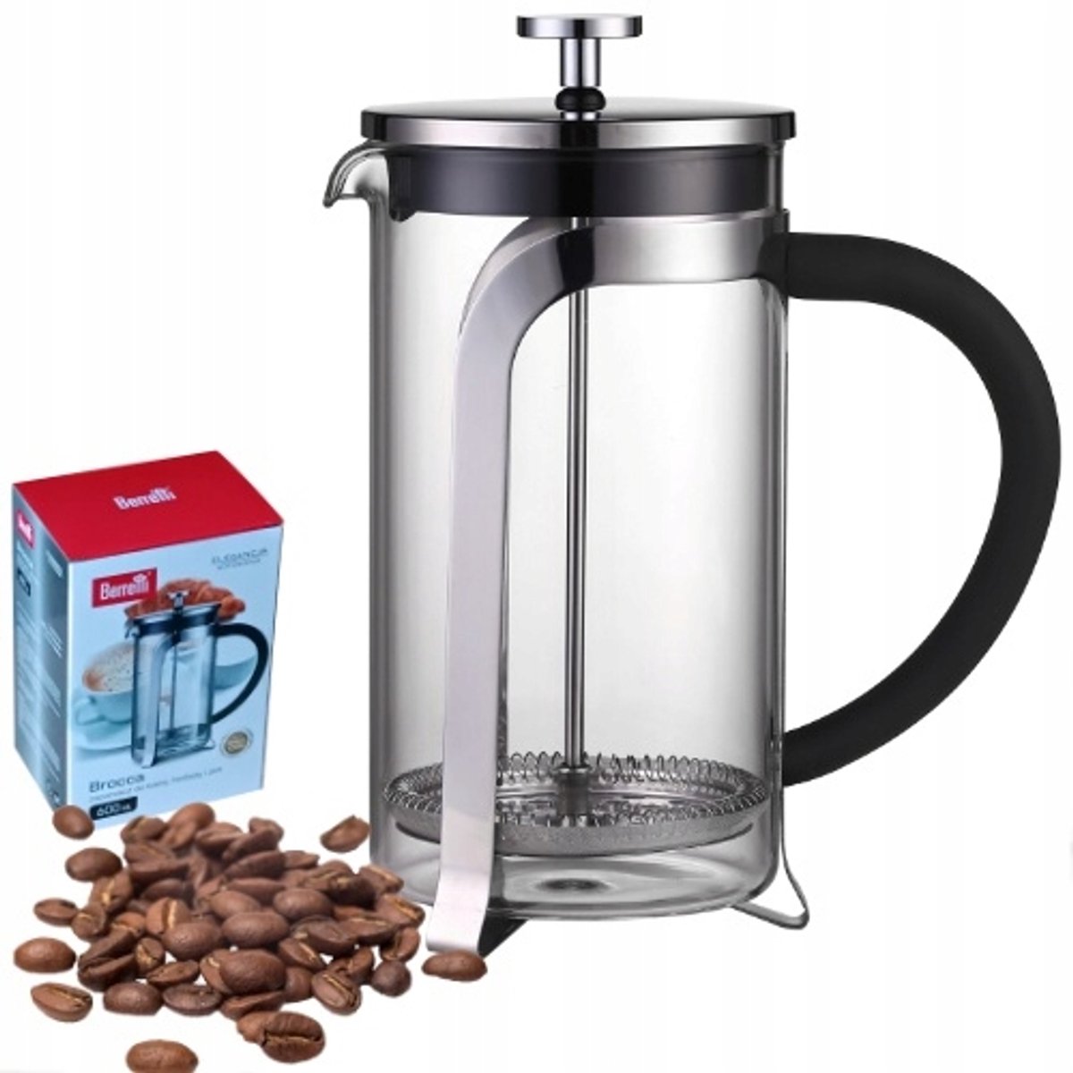 Glazen Cafetière 350ml met RVS Filter - Perfect voor Koffie & Thee