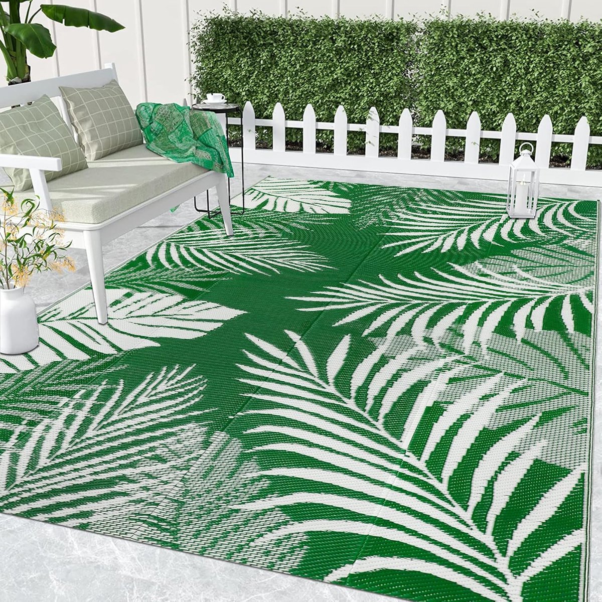 Tuinkleed 150x245cm - Waterdicht - Groene omkeerbare plastic tuinmat - Perfect voor buitengebruik