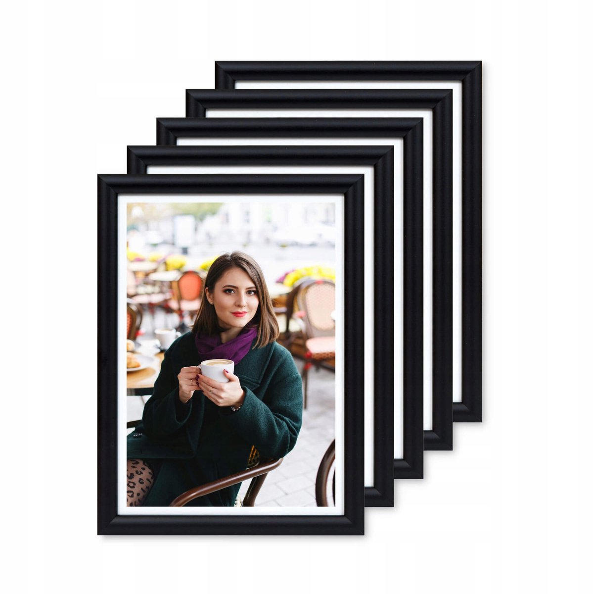 Set van 5 Houten Fotolijsten Zwart 30x40cm