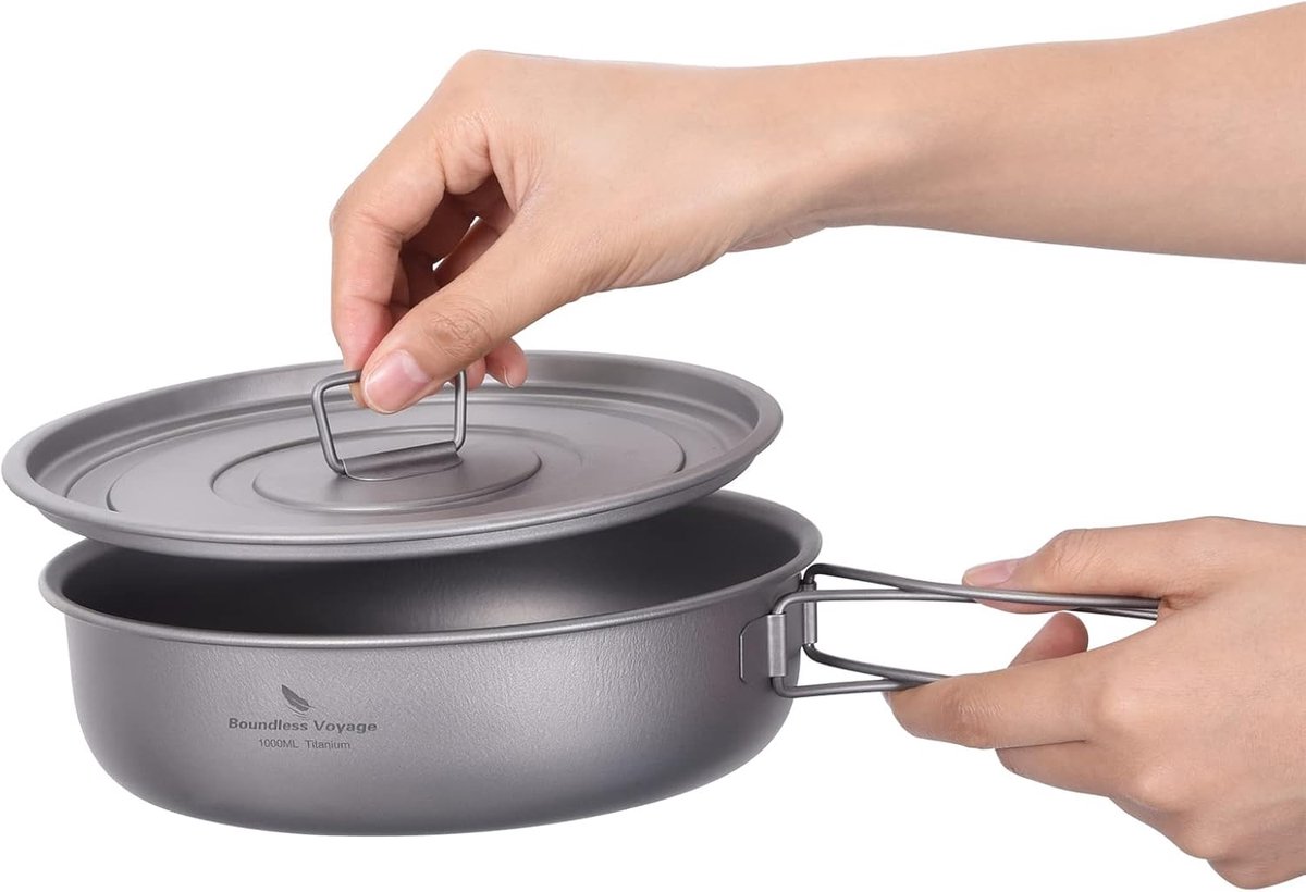 Frituurpan 19cm - Titanium - Met deksel - Ideaal voor kamperen