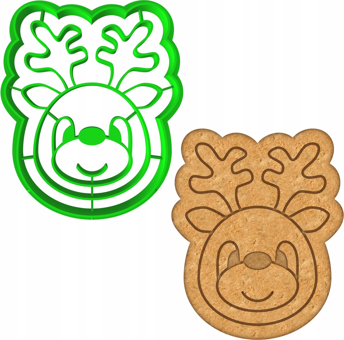 Kerstkoekjesvorm Rendier - Plastic PETG - 7.5cm
