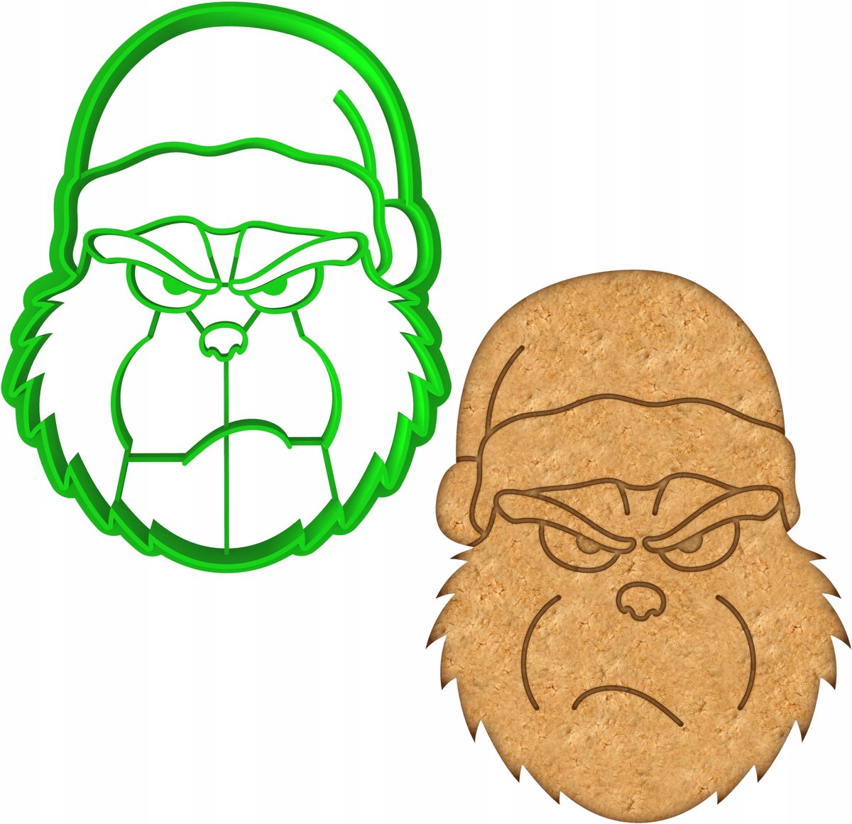 Koekjesvorm Mr. Grinch - Kerst bakvorm voor koekjes en peperkoek
