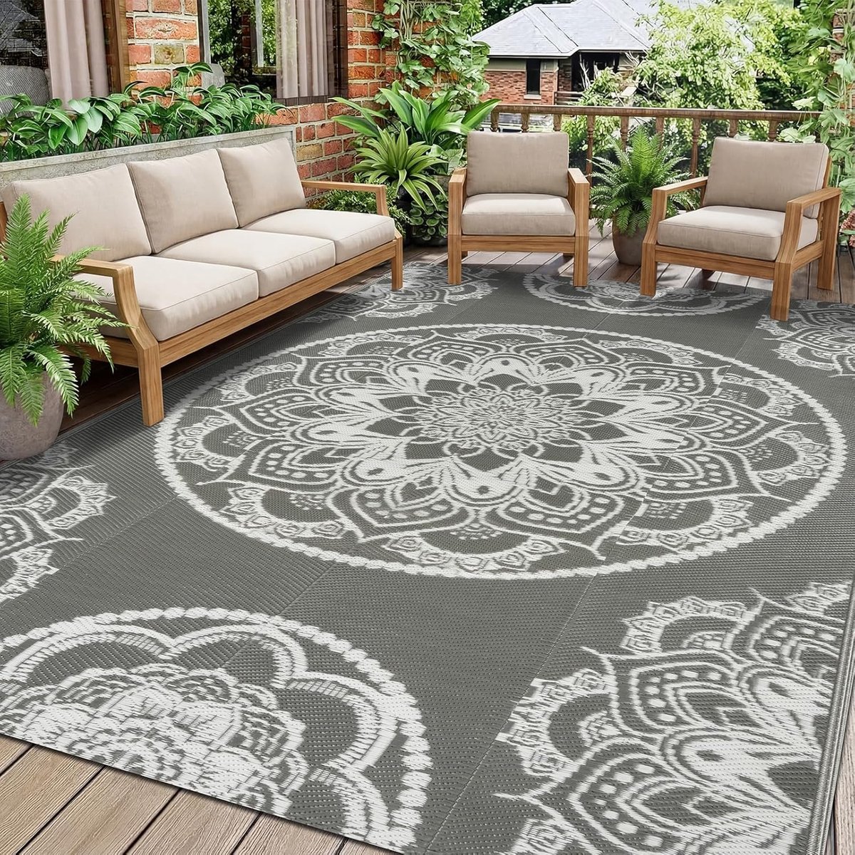 Buitenkleed 150 x 245 cm - Reversible Balkonkleed - Weerbestendig - Perfect voor tuin en camping