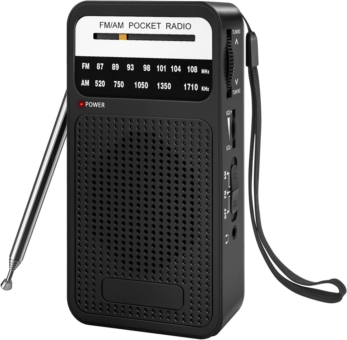 Draagbare FM/AM Radio op Batterijen – DSP-Chip, 360° Telescopische Antenne 16,5 Inch, Stereoluidspreker, 3,5mm Jack - ShopVlot