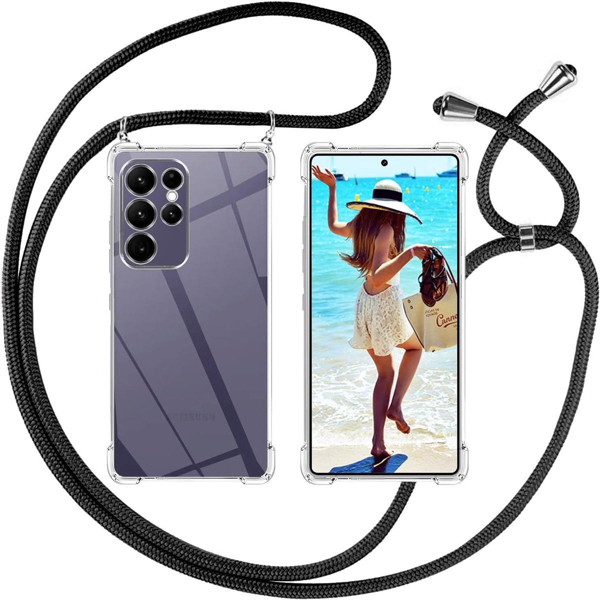 ISOI Beschermhoesje met Koord voor Samsung Galaxy S26 Ultra, Transparante Beschermhoes van Zachte TPU Siliconen, met - ShopVlot