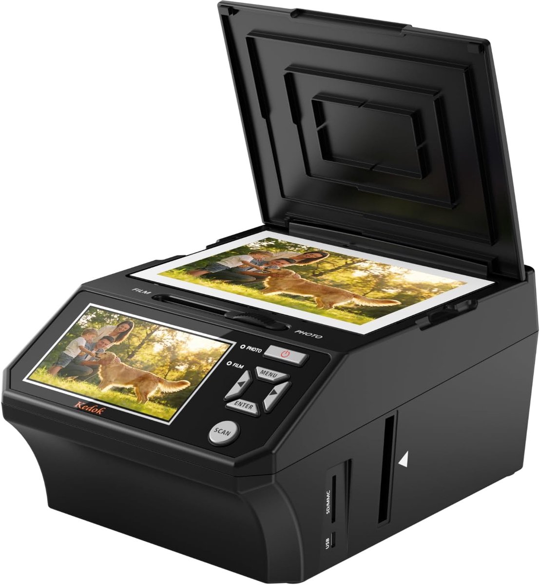 22MP film- en diascan - 5-inch LCD-scherm, digitaliseert 35mm/110mm films, foto's en visitekaartjes, incl. 8GB SD-kaart - ShopVlot