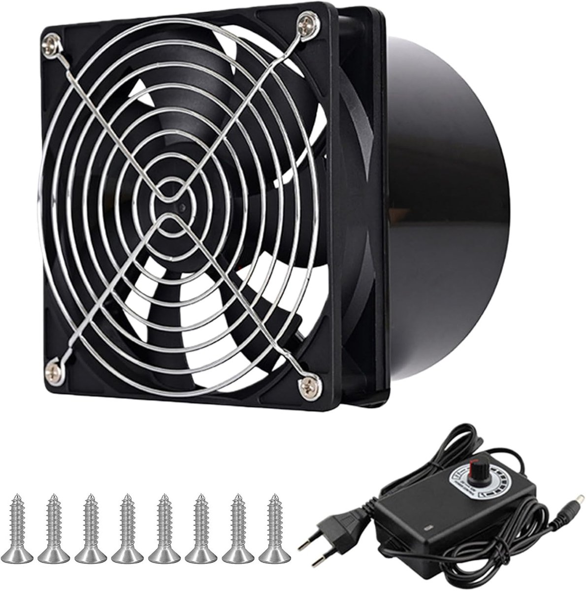 Buisventilator, 100 mm, buisventilator, stille afvoerventilator, buisventilator met snelheidsregelaar - ShopVlot