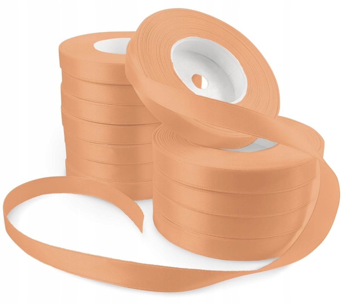 12x Satinlint 12mm Fel Oranje 32m Rol - Decoratie & Knutselen