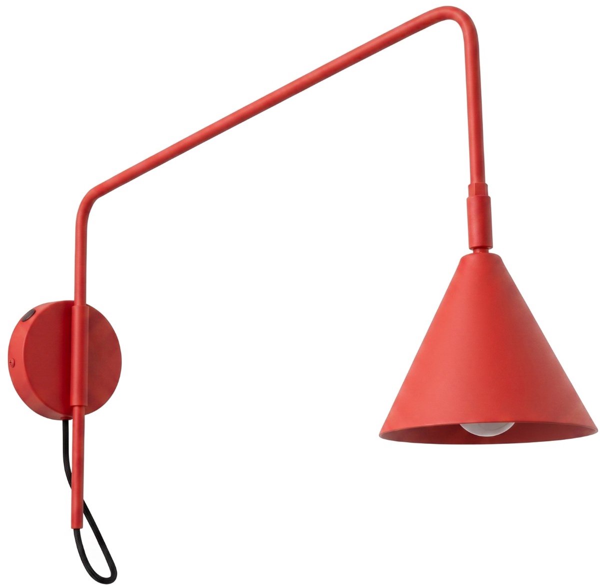 Sollux Lighting Wandlamp Nox - E14 - rood - staal - 14x61x30cm