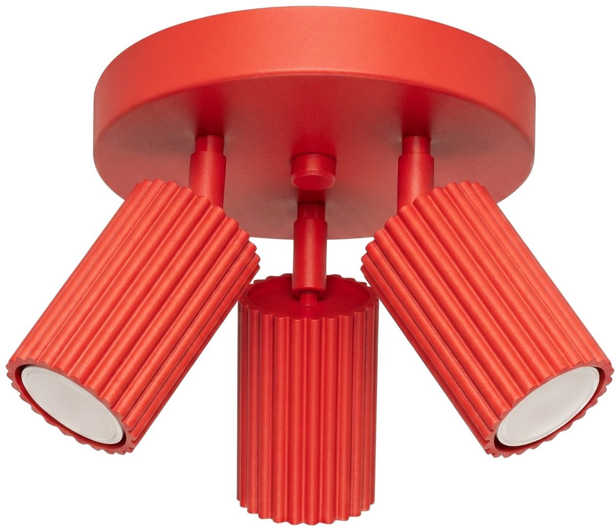 Sollux Lighting Plafondlamp KARBON - GU10 - rood - aluminium - 19.5x19.5x18cm
