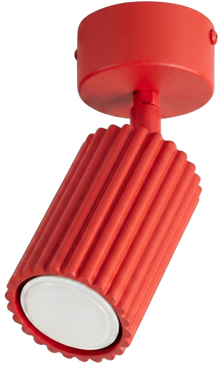 Sollux Lighting Plafondlamp Karbon - GU10 - rood - aluminium - 7x7x18cm