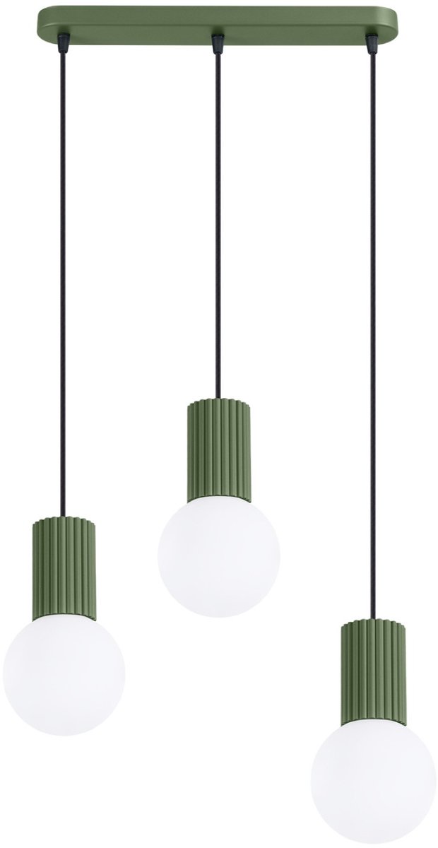 Sollux Lighting Hanglamp Halo - G9 - olijfgroen - aluminium/glas - 40x6x120cm