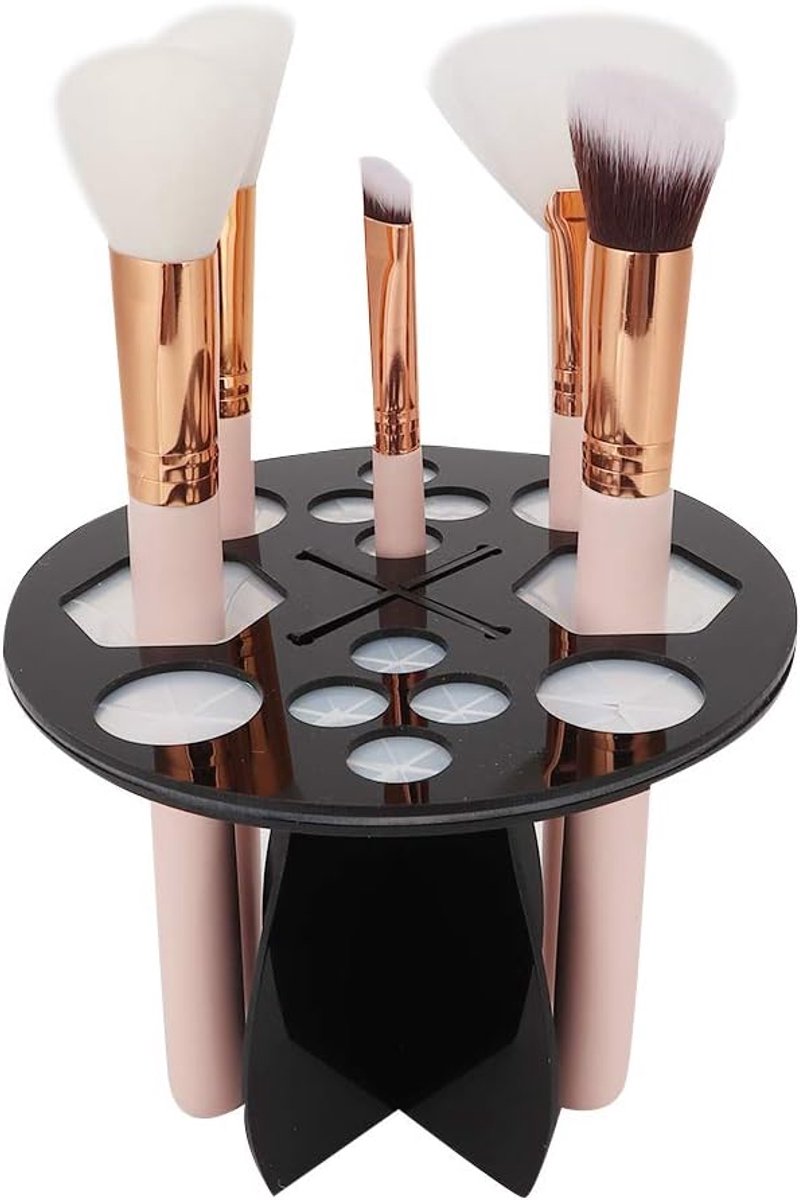 YUMILI Borsteldroger, make-upborstelhouder en droger - acryl borstelhouder met 14 gaten, cosmetische borstelhouder - ShopVlot