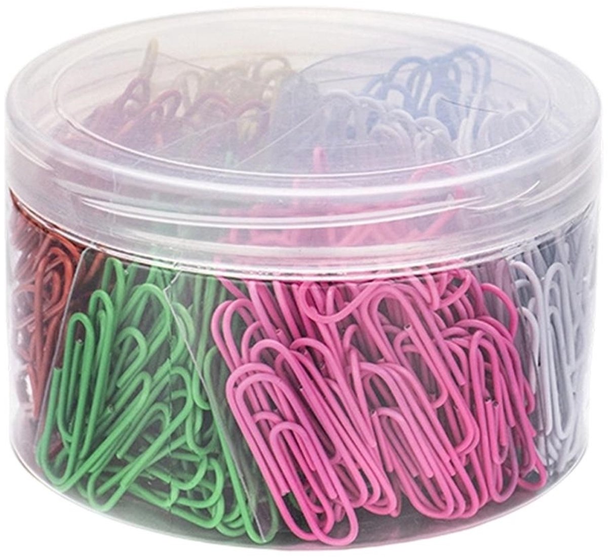 GELLDG 480 Stuks Klemmen en Ringen - Kleurgesorteerde Kantoorpaperclips - 33mm Metalen en Kunststof Clips - Handig Opbergbaar, Overzichtelijk en Duurzaam - Geschikt voor Kantoor, School en Thuisgebruik