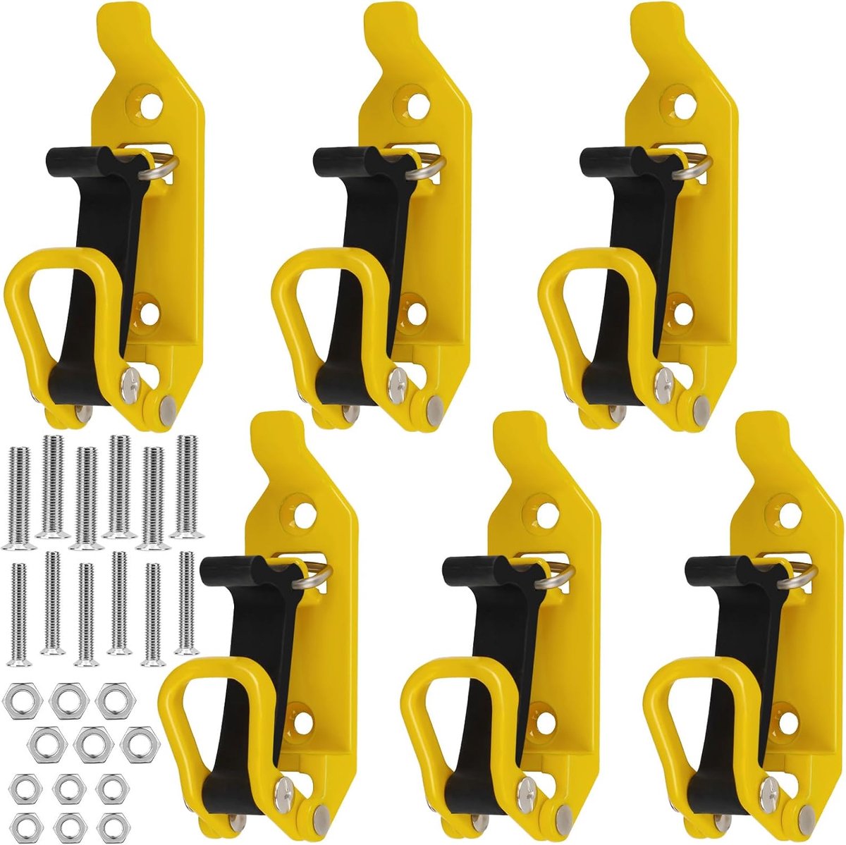 6 Pack Roof Rack Shovel Holders 17-40mm Shovel Holder with Rubber Tension Clasp, Wall Mount Holders for Car, Truck - ShopVlot