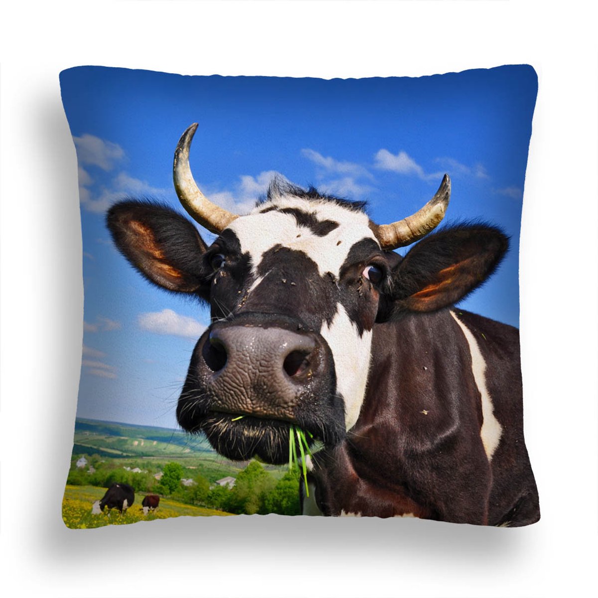Decoratieve Kussen Koeienprint 50x50 cm - Zacht Pluche & Inclusief Vulling
