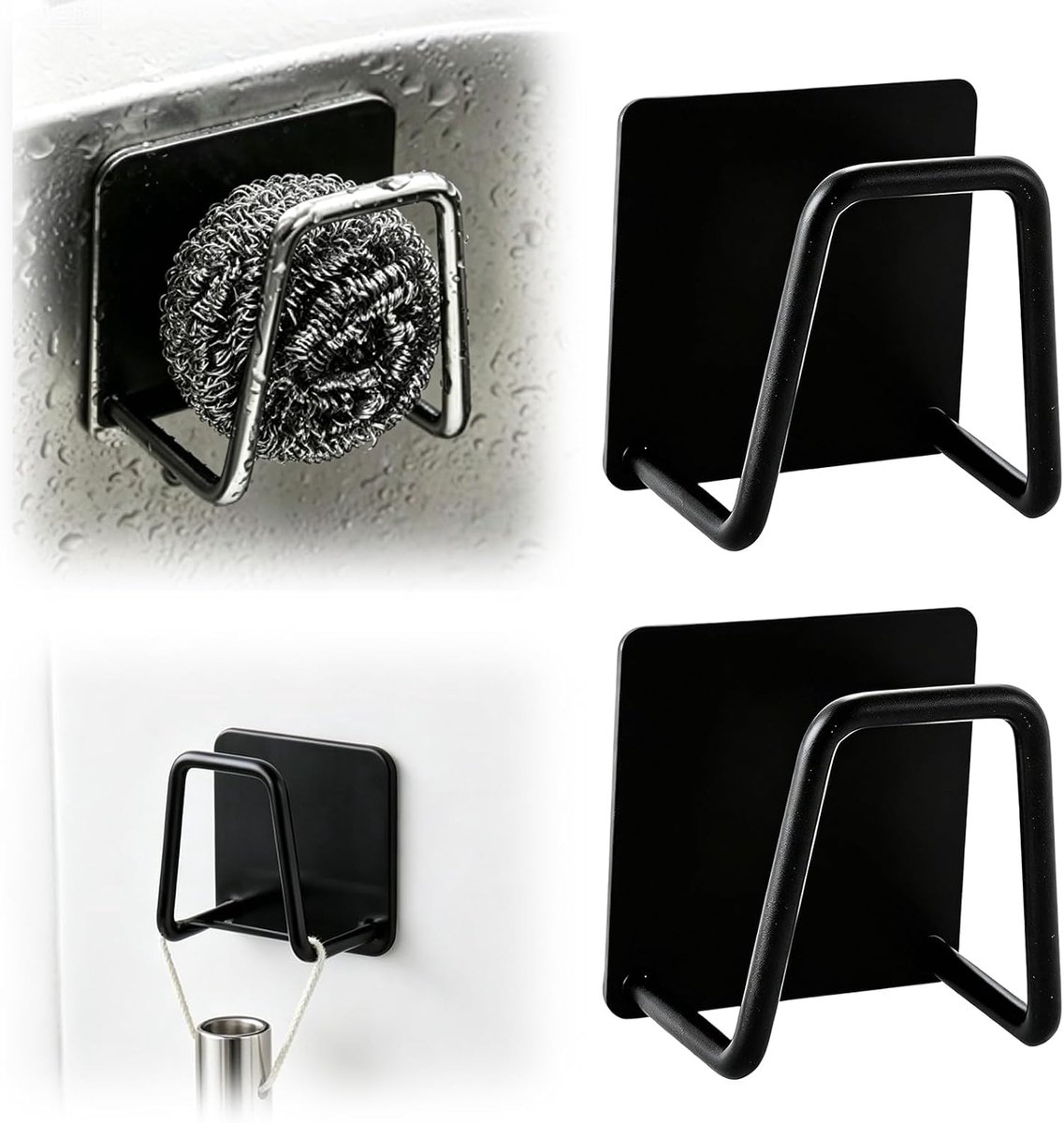 2 stuks sponshouders gootsteen, sponshouder, sponshouder, sponshouder keuken, 304 roestvrij staal sponshouder keuken - ShopVlot