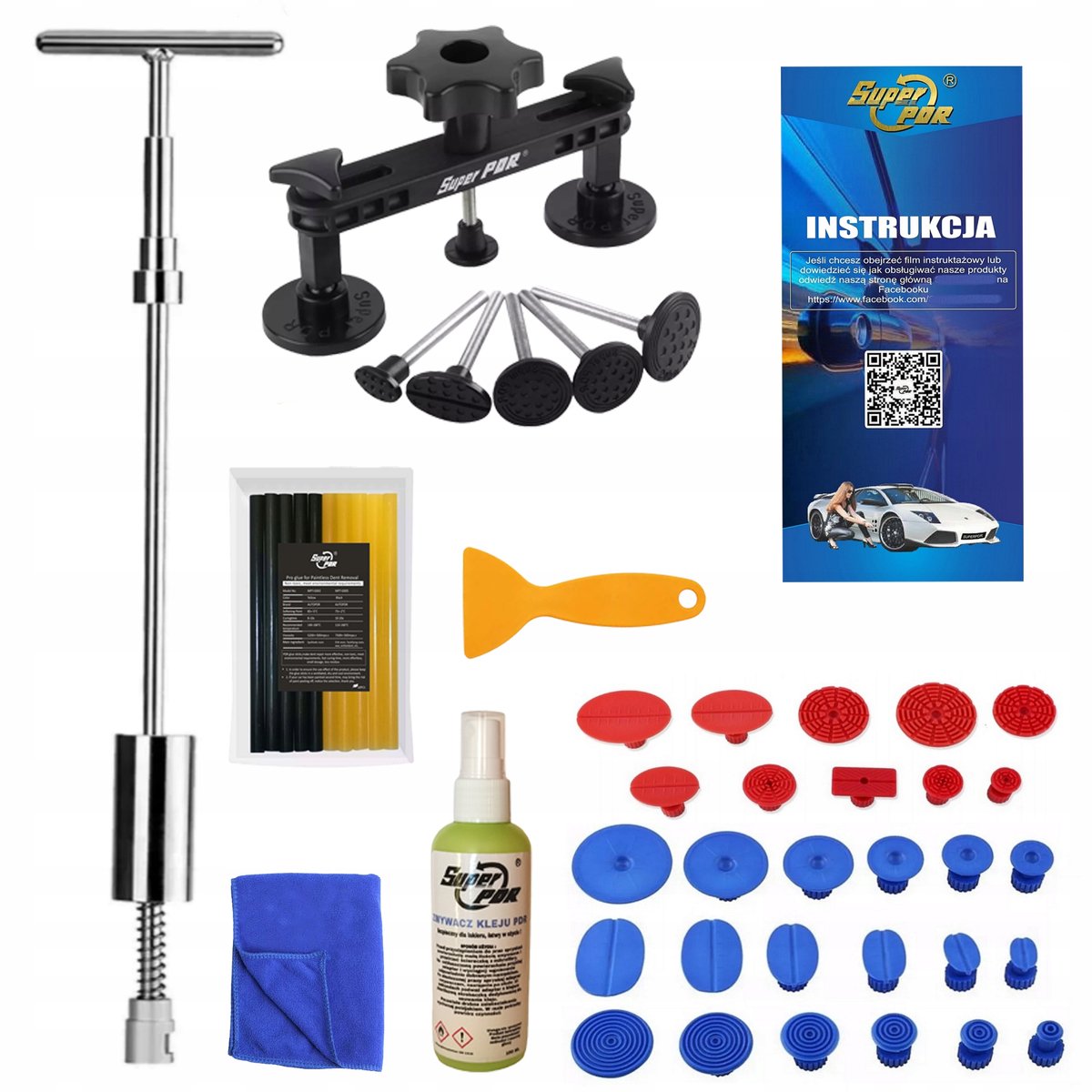 Magneet- en trekker set voor autocarrosserie reparatie