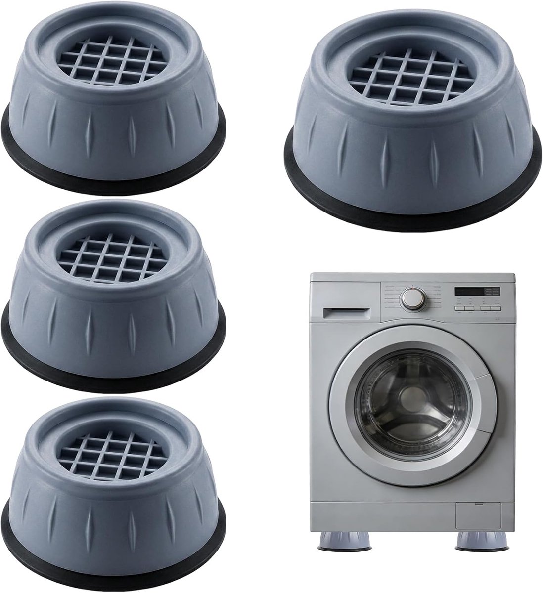 4 stuks anti-trillingswasmachine, groot formaat, trillingsdemper, wasmachine, anti-trillingsvoetjes, universele - ShopVlot