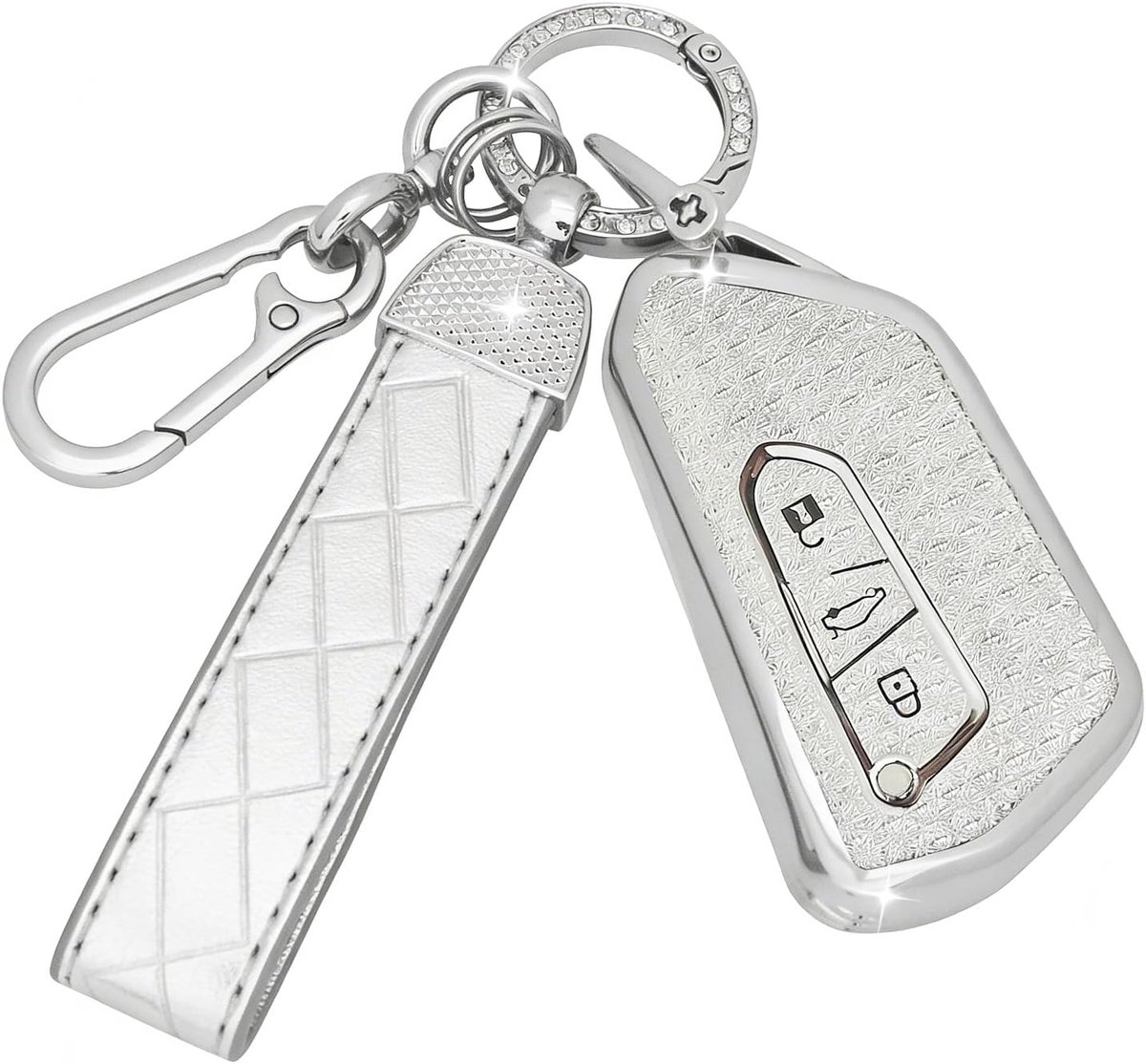 Car Key Case with Leather Keychain Compatible with VW Volkswagen Cupra Formentor Born Golf 8 Seat Leon MK4 Ibiza Ateca - ShopVlot