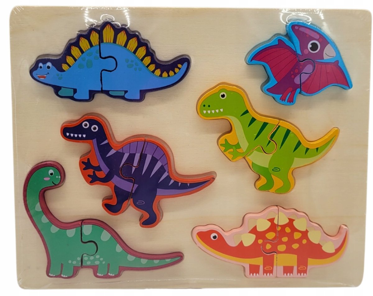 Houten Dino Puzzel Sorter - Educatief Speelgoed voor Kinderen