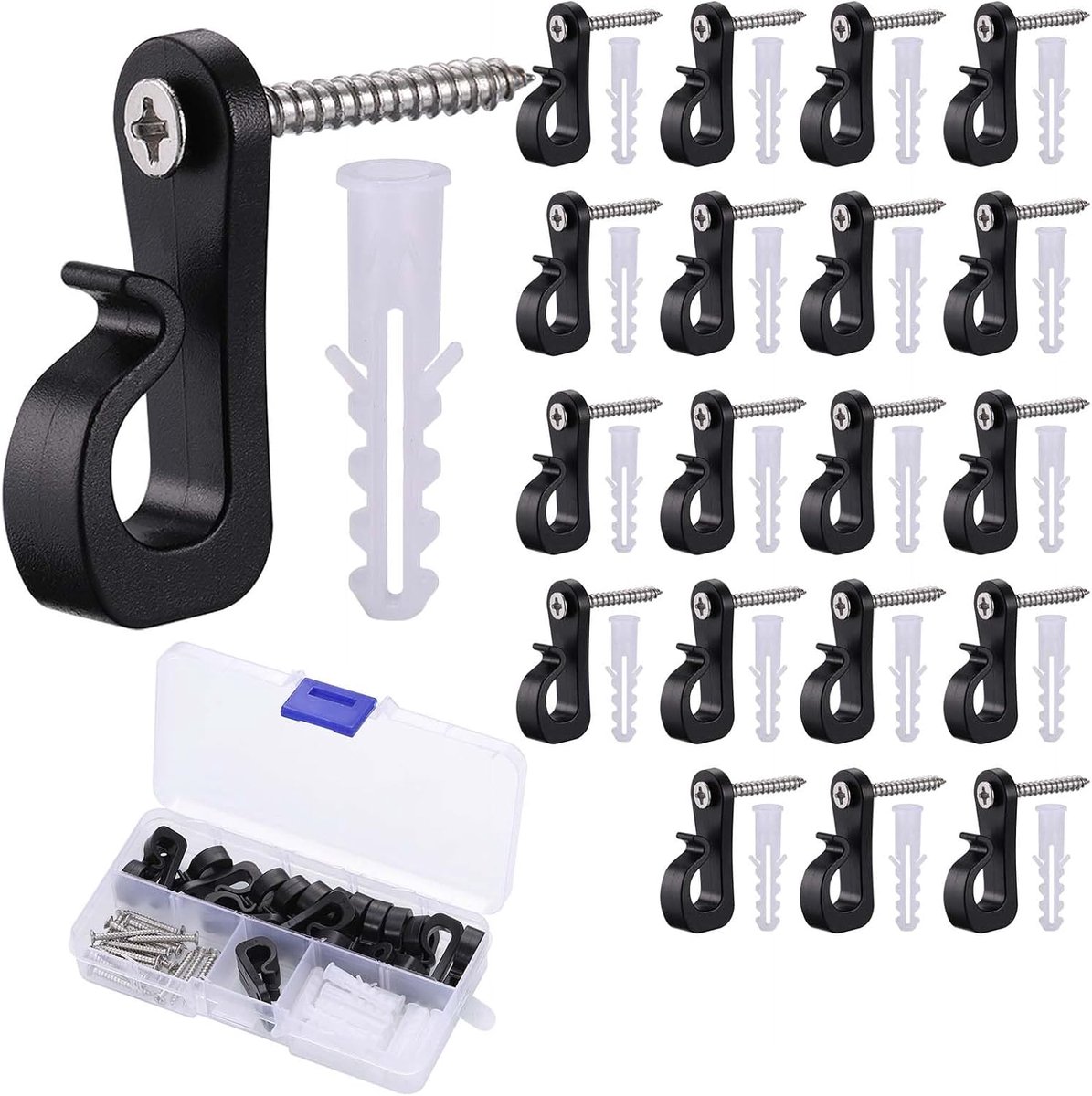 JIZZU 20 Pcs Q-Hanger Screw Hooks for Indoor and Outdoor, Screw Hooks Set for Hanging Plants, Christmas Decoration - ShopVlot
