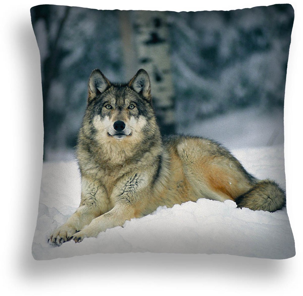 Decoratief Kussen Wolf 40x40cm - Winter Bos Thema