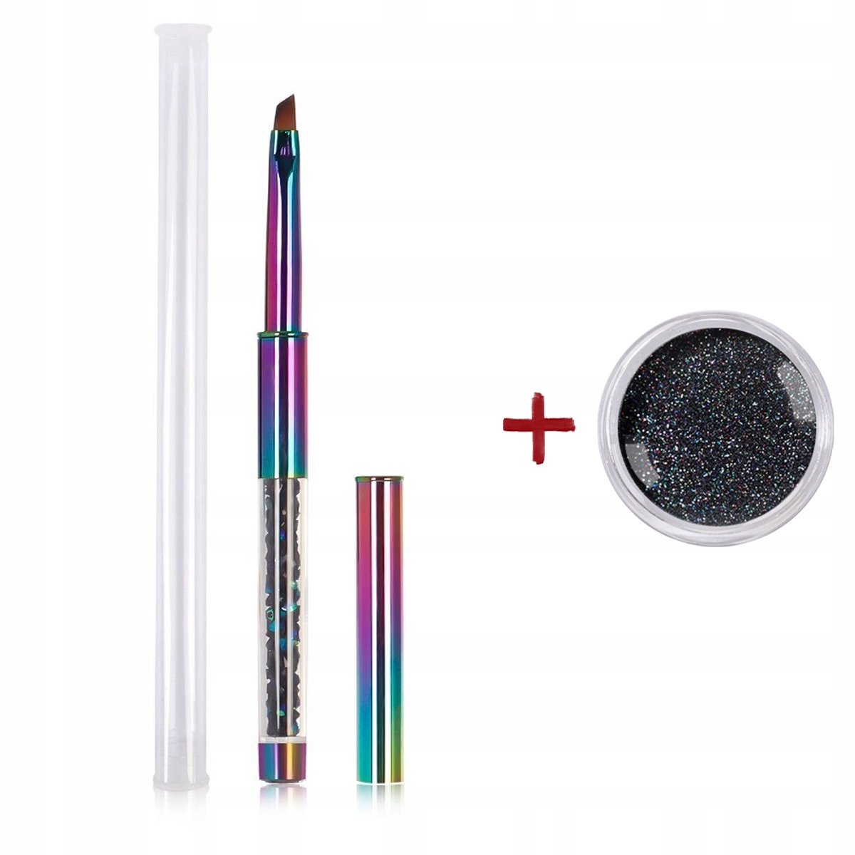 Opvouwbare Gel Penseel Rainbow met Kristallen - Merkloos