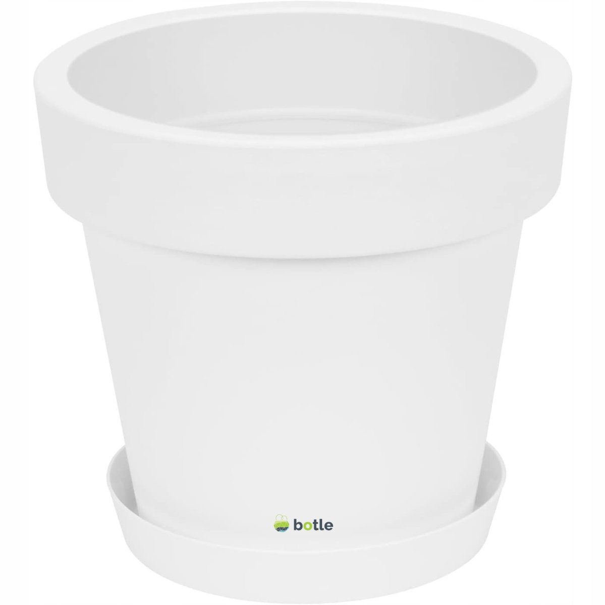 Merkloze Witte Ronde Pot met Schotel, Mat, Ø50cm, Kunststof