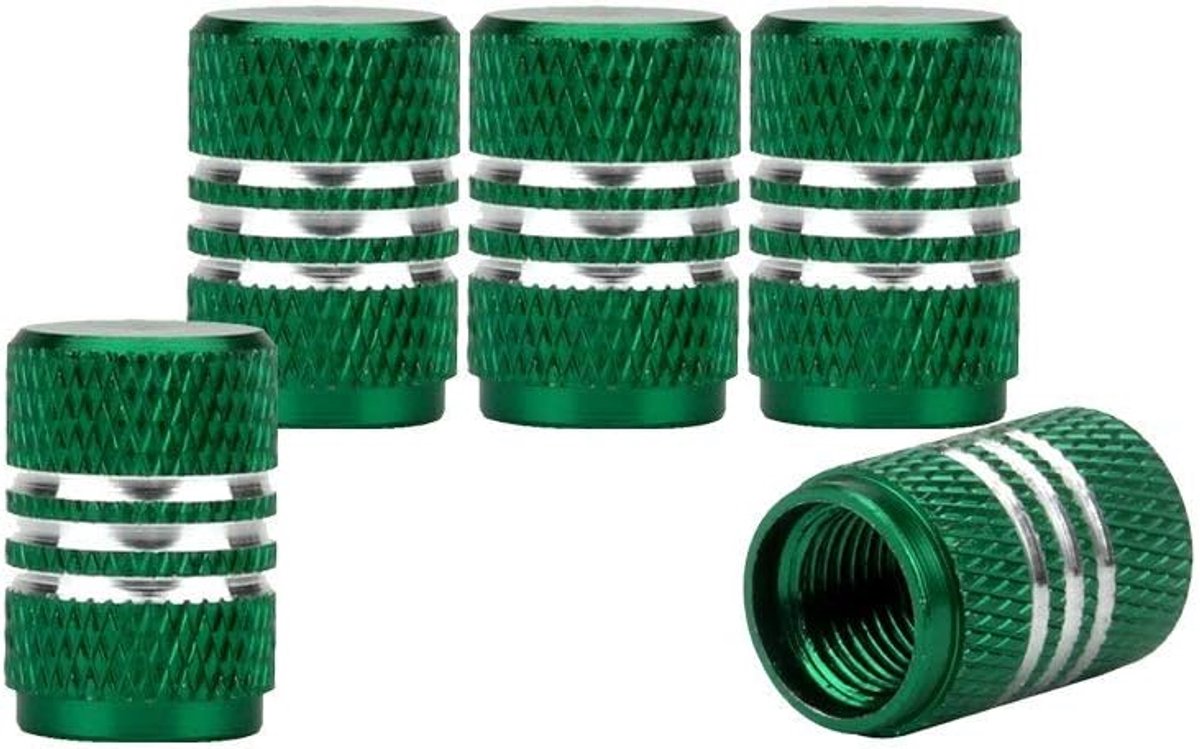 ventieldoppen 5 x - zilver - aluminiumlegering - beschermt ventielen - ShopVlot
