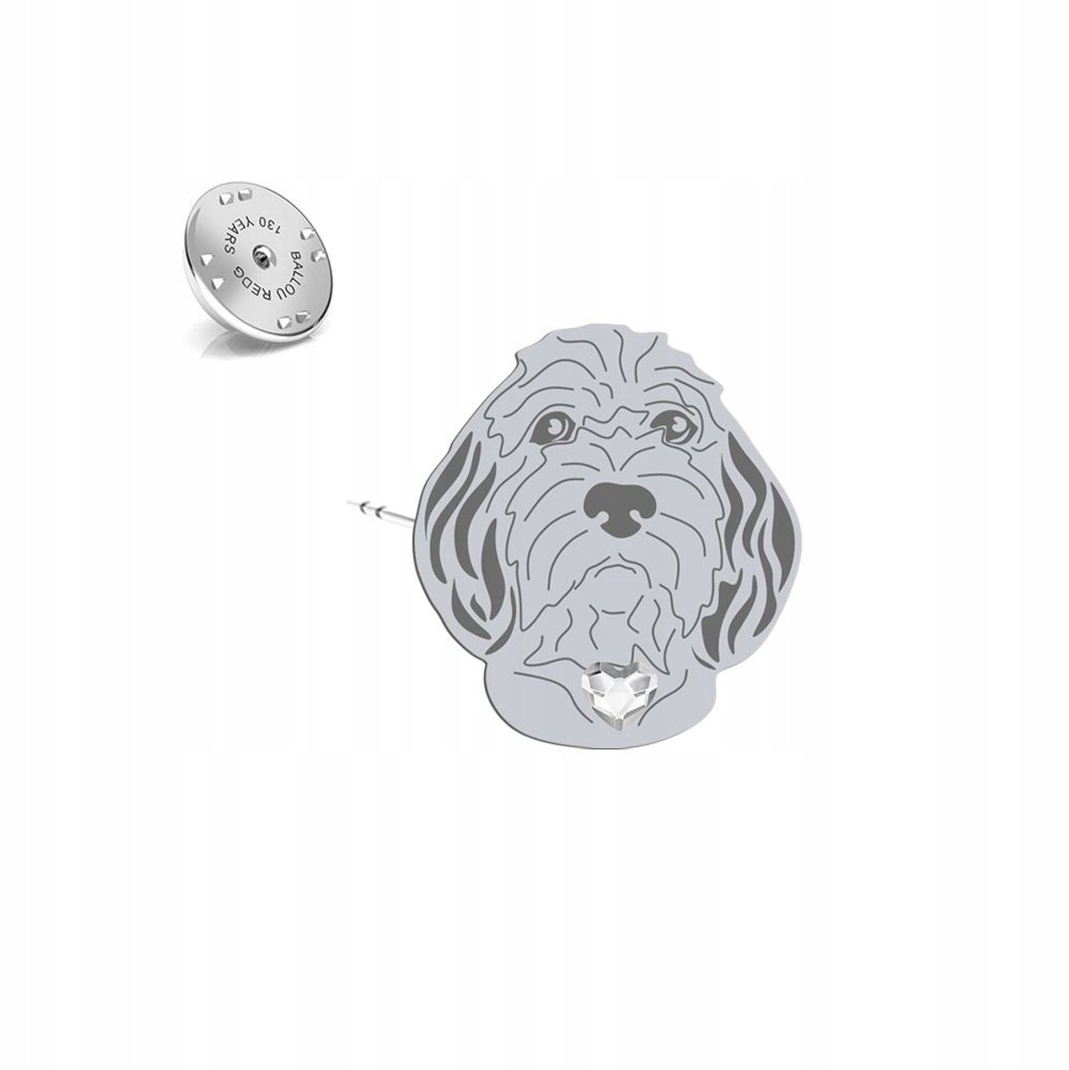Zilveren Broche Petit Basset Griffon Vendéen 925 - Uniek Cadeau